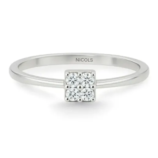 Anillo Mumite Oro Blanco Diamantes 0,05 Ct - Talla Brillante