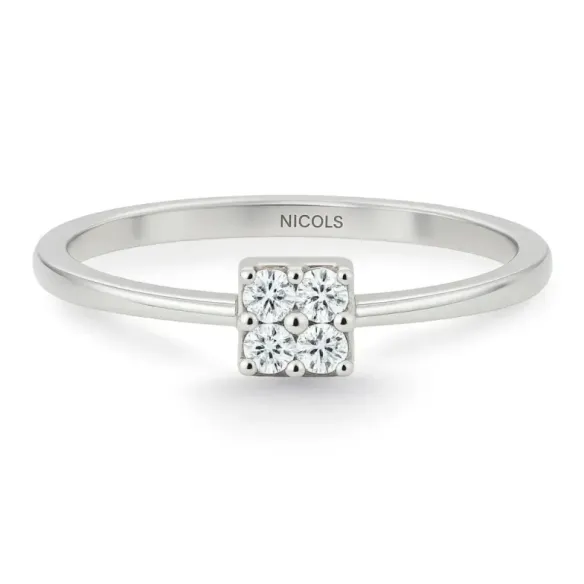Anillo Mumite Oro Blanco Diamantes 0,05 Ct - Génial