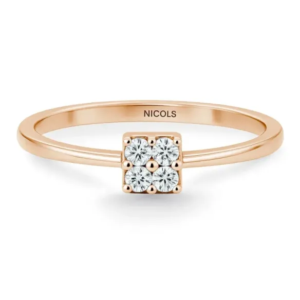 Mumite Ring Rose Gold Diamonds 0.05 Ct - Diamond Rings
