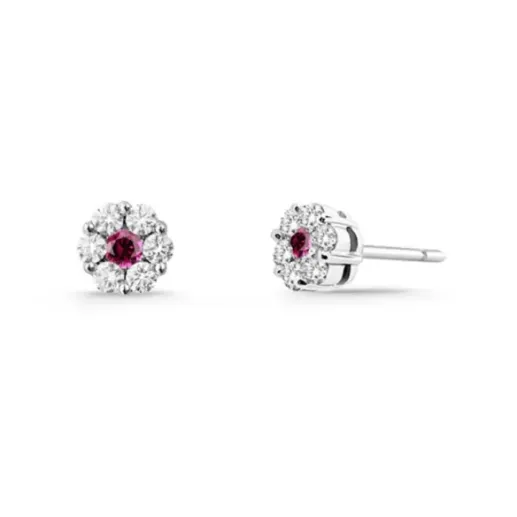 Camelia Spot Ruby and Diamond Earrings - sleepy