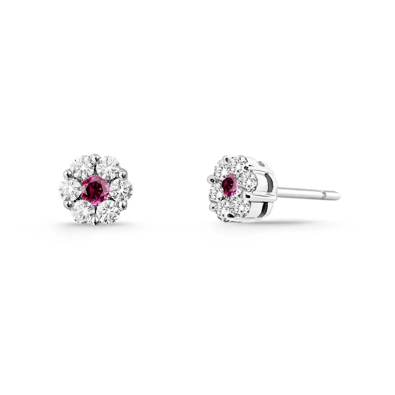Pendientes diamantes y Rubí Camelia Spot - sonolento