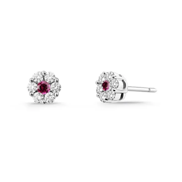 Camelia Spot Ruby and Diamond Earrings - sleepy