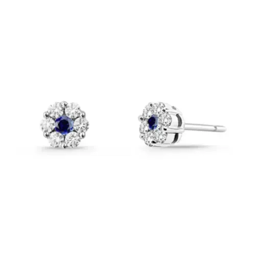 Camelia Spot Diamond and Sapphire Earrings - sleepy