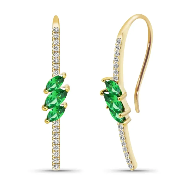 Pendientes Esmeraldas Marquise Monaquela - Orecchini smeraldi