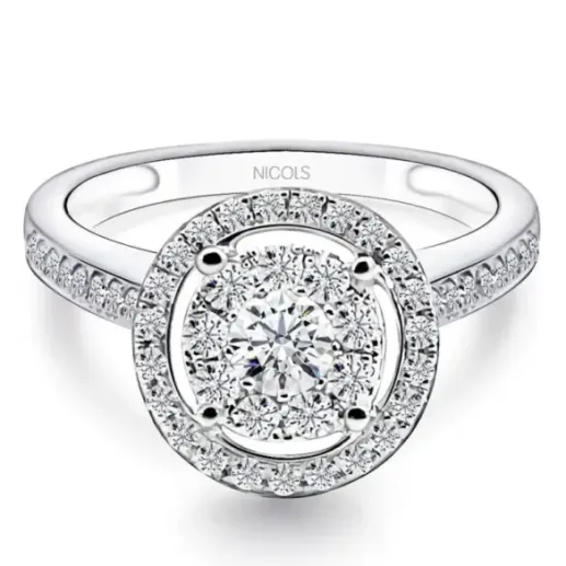 Diamond Ring GARDENIA 0.77 - Engagement rings Rosette