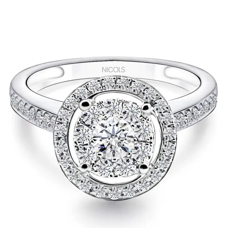 Diamond Ring GARDENIA 0.77 - Engagement rings Rosette