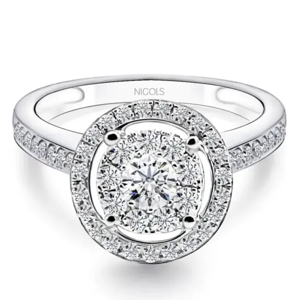 Anillo Diamantes Gardenia 0.77 - Anillos de Compromiso Rosetón