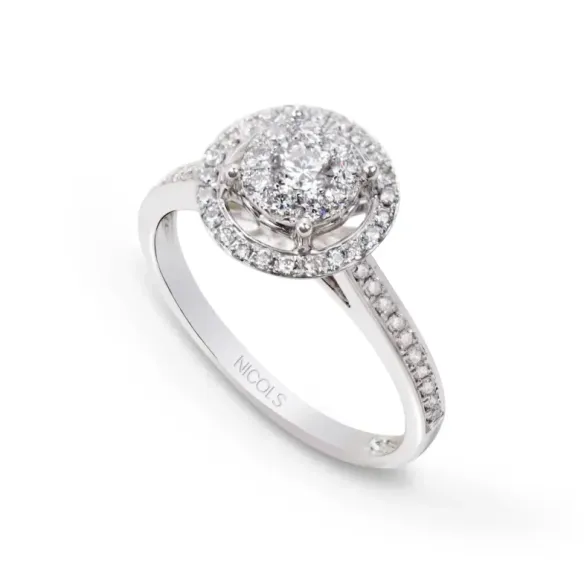 Diamond Ring GARDENIA 0.77 - Engagement rings Rosette
