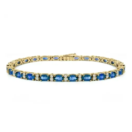 Pulsera zafiros y diamantes Riviere Royal oro amarillo - PULSERAS
