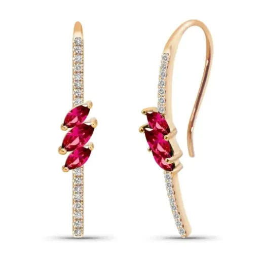 Pendientes Rubíes marquise Monaquela - Rubi-Ohrringe