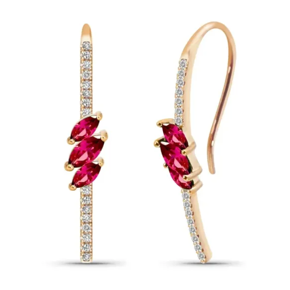 Pendientes Rubíes marquise Monaquela - Pendientes de Rubi
