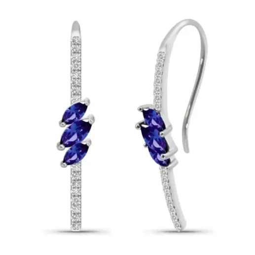 Pendientes Zafiro Marquise Monaquela - Saphirohrringe