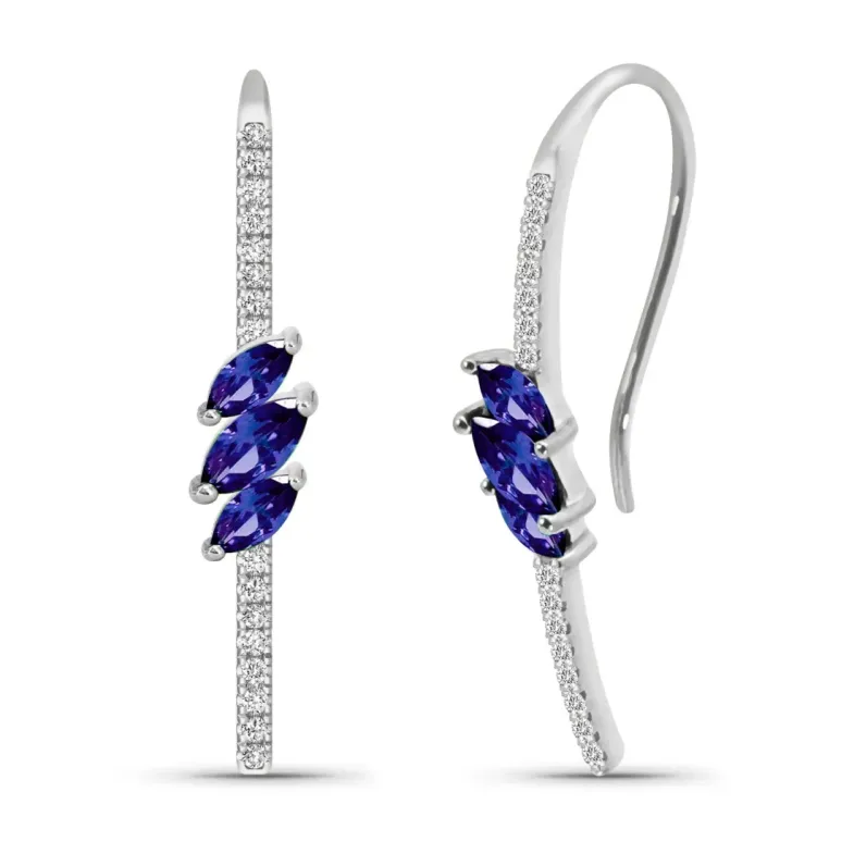 Pendientes Zafiro Marquise Monaquela - Saphirohrringe