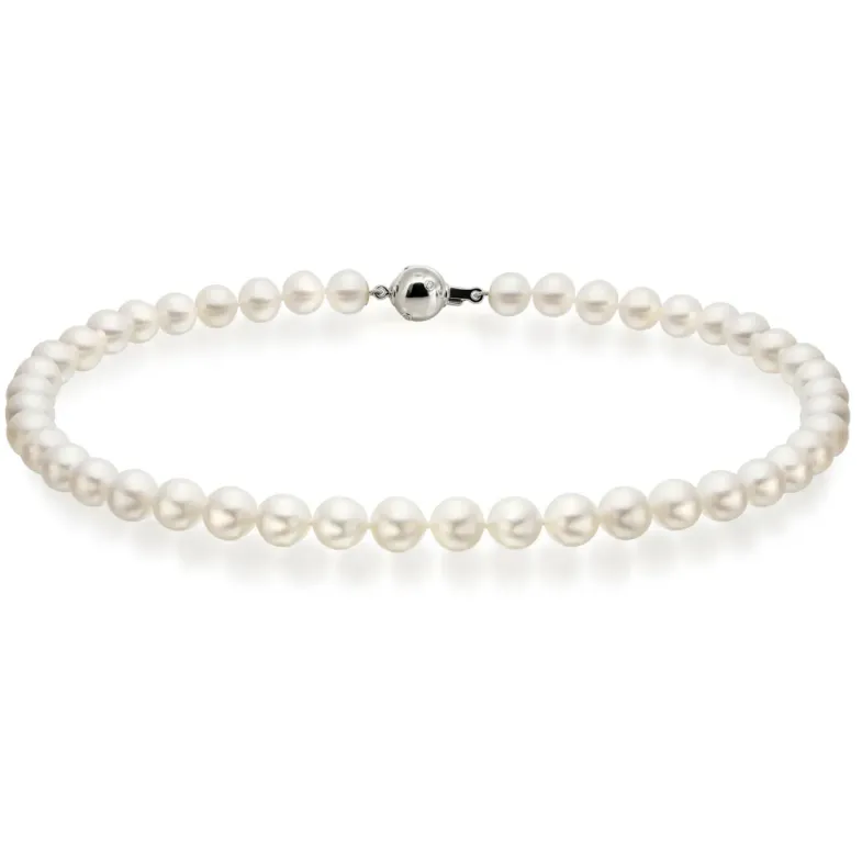 Collar Perlas Akoya 9-9.5mm Cultivadas Naturales y diamantes - Collares de Perlas