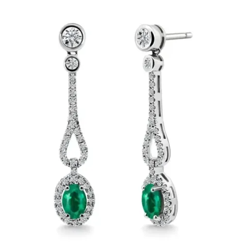 Pendientes Diamantes Esmeralda Royal Jewels - Smaragd-Ohrringe