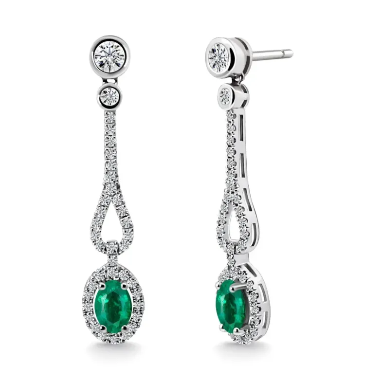 Emerald Diamond Earrings Royal Jewels - Emerald Earrings