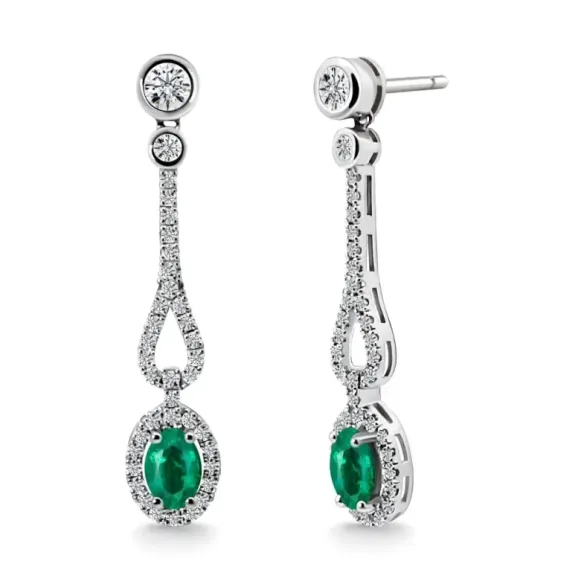 Emerald Diamond Earrings Royal Jewels - Emerald Earrings