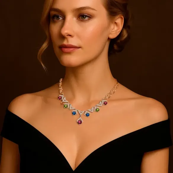 Collar oro rosa diamantes, rubí y otras piedras Red Carpet - Hoher Schmuck