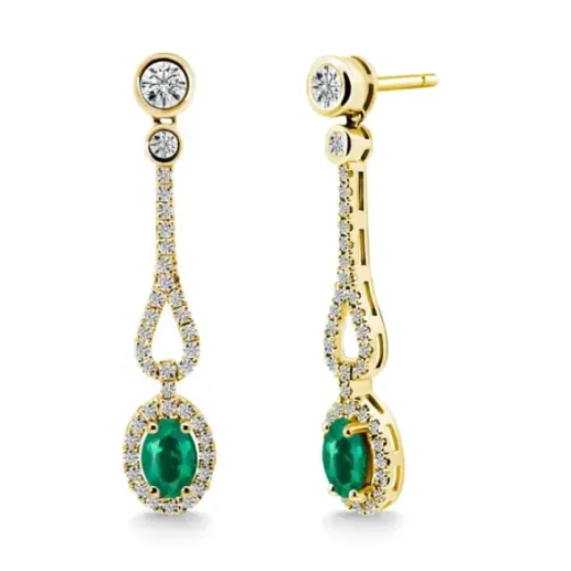Pendientes Diamantes Esmeralda Royal Jewels - Pendientes de Esmeraldas