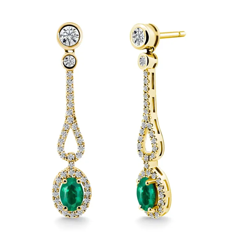 Pendientes Diamantes Esmeralda Royal Jewels - Boucles d'oreilles émeraude