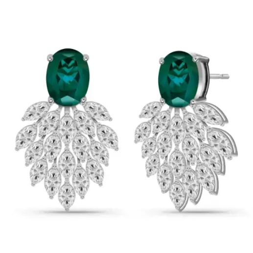 Carnival Emerald and Diamond Earrings - Sapphire earrings