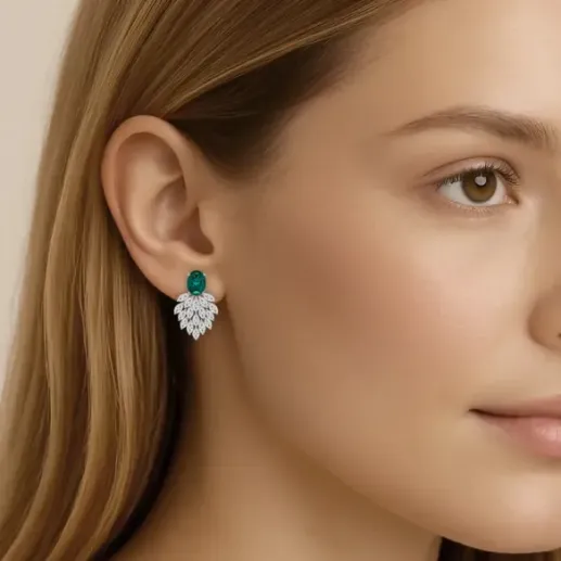 Pendientes Esmeraldas y Diamante Carnival - Orecchini zaffiro 2