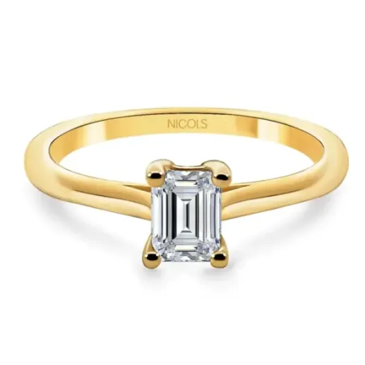 Anillo Solitario Diamante Talla Esmeralda Camille 0.50 - Talla Esmeralda