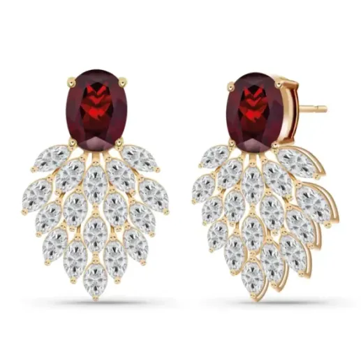 Pendientes Rubí y Diamante Carnival - Pendientes de Rubi