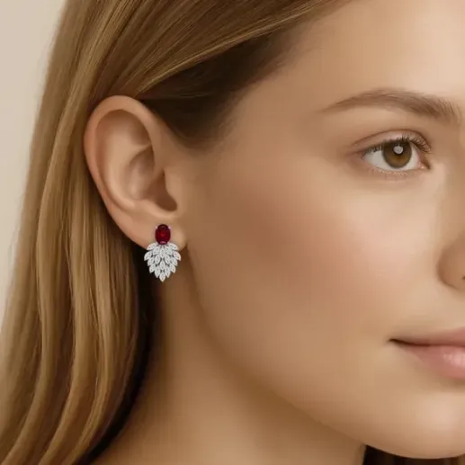Pendientes Rubí y Diamante Carnival - Pendientes de Rubi 2