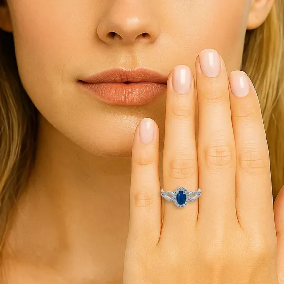 Anillo Diamantes Zafiro Royal Jewels - Saphiringe