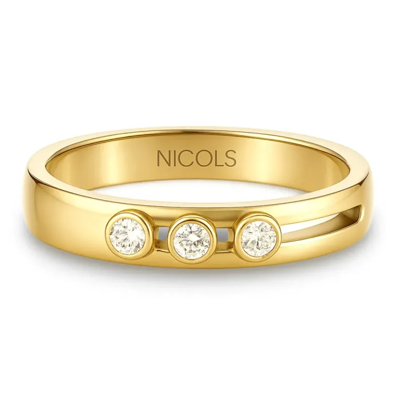 Anillo diamantes Spot Movibles Oro Amarillo - Talla Brillante