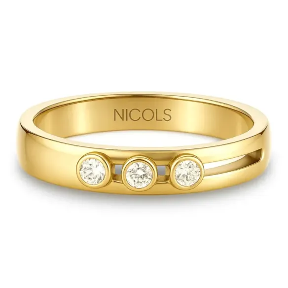 Anillo diamantes Spot Movibles Oro Amarillo - Talla Brillante