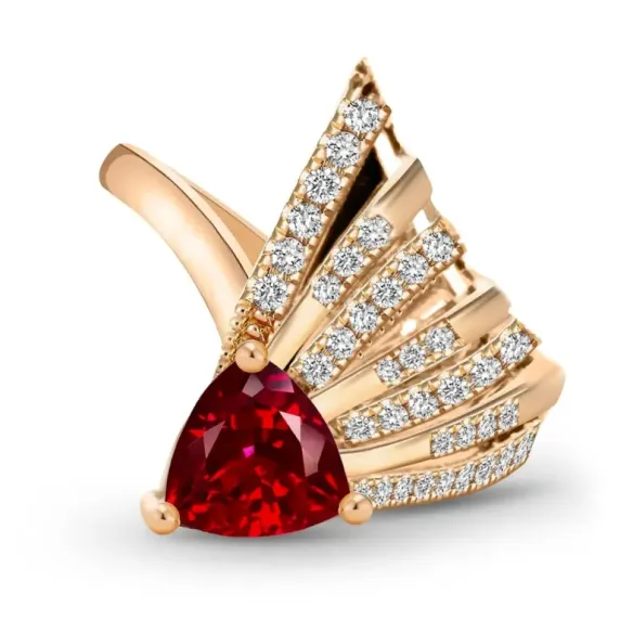 Shooting Star Trillion Tourmaline Diamond Ring - High jewelry