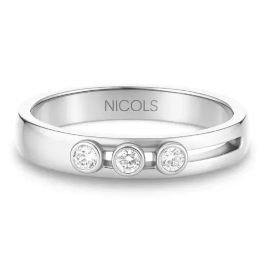 Anillo diamantes Spot Movibles Oro Blanco - Talla Brillante