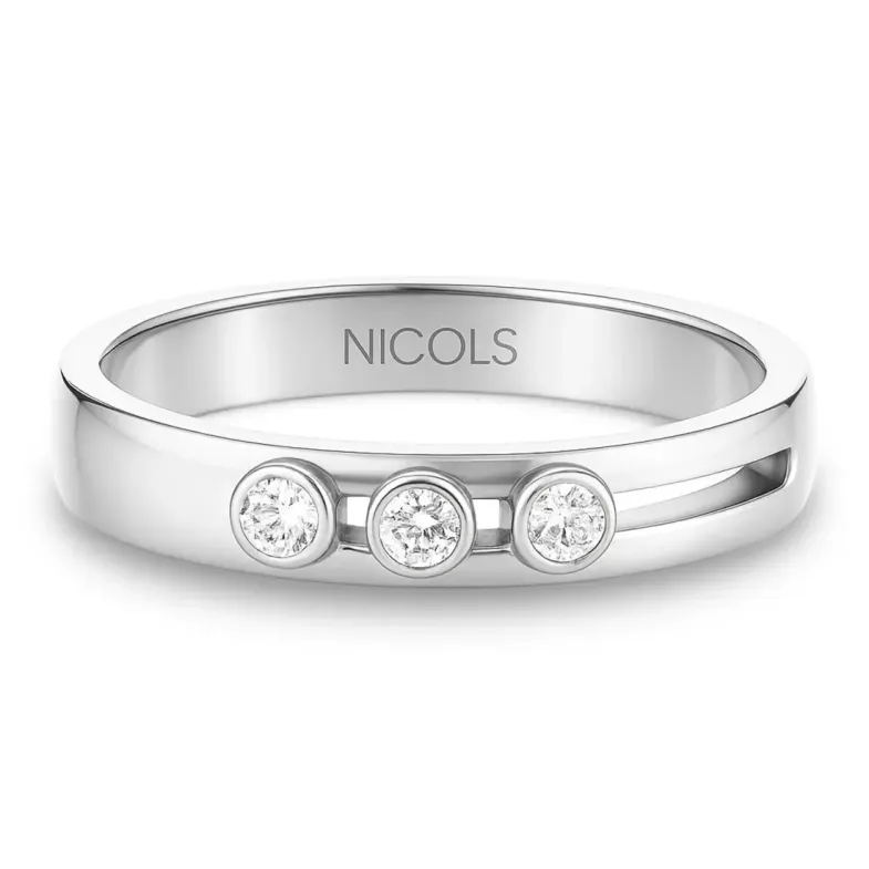 Anillo diamantes Spot Movibles Oro Blanco - Brilhante