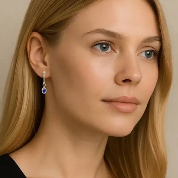 Pendientes Diamantes Esmeralda Royal Jewels - Pendientes de Zafiro