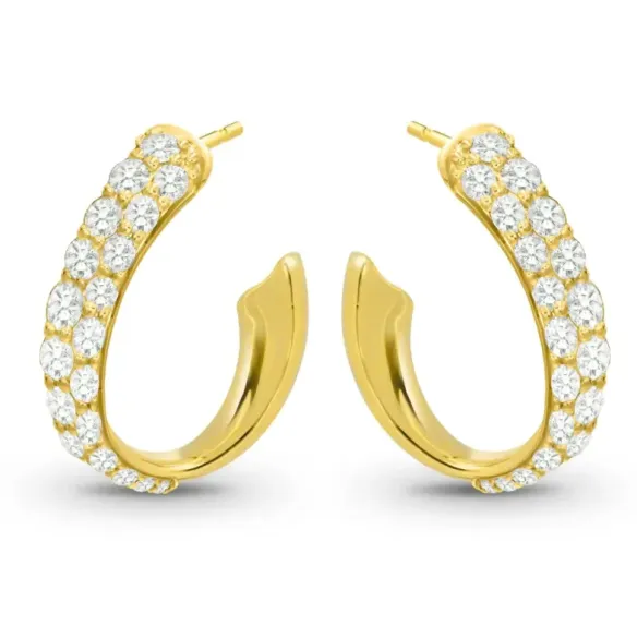 Pendientes Aro oval Diamantes 0.75 ct. Oro Amarillo - cerchi