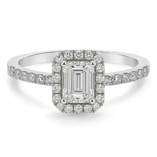 Anillo Compromiso Diamante 0.50 Talla Esmeralda Alice - Talla Esmeralda
