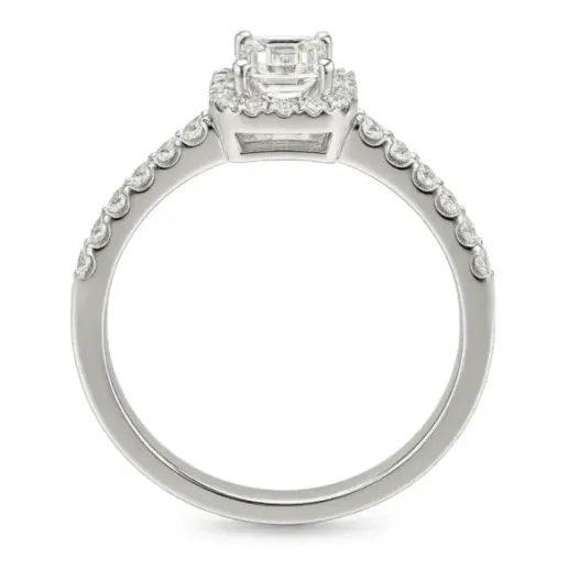 Anillo Compromiso Diamante 0.50 Talla Esmeralda Alice - Smeraldo 2