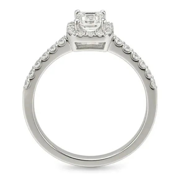 Alice 0.50 Emerald Cut Diamond Engagement Ring - Emerald Cut