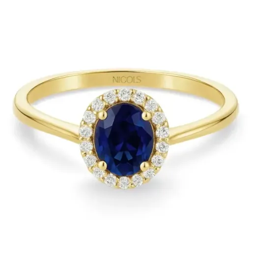 Dahlia Sunset Sapphire Ring 1.00Ct Yellow Gold - Blue Engagement Rings