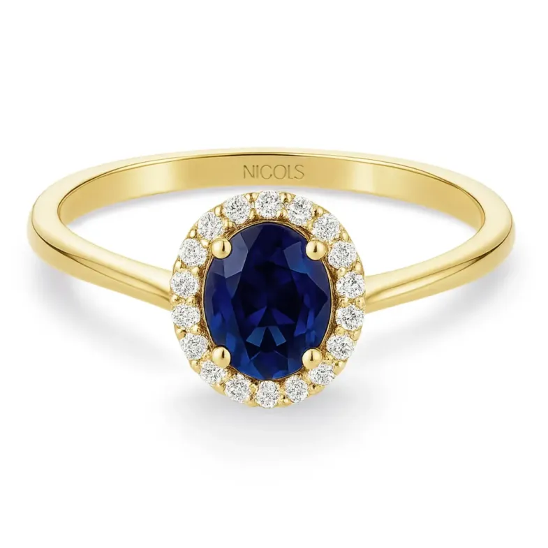 Anillo Zafiro Dalia Sunset 1.00Ct Oro Amarillo - Bagues de fiançailles bleues