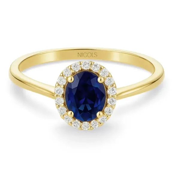 Anillo Zafiro Dalia Sunset 1.00Ct Oro Amarillo - Bagues de fiançailles bleues