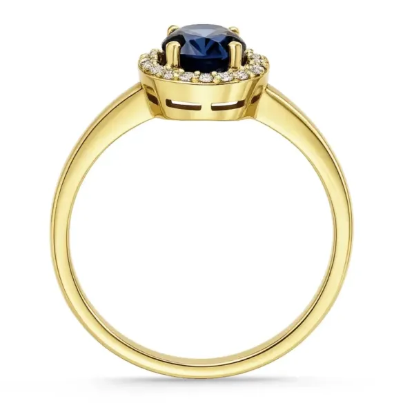 Anillo Zafiro Dalia Sunset 1.00Ct Oro Amarillo - Bagues de fiançailles bleues