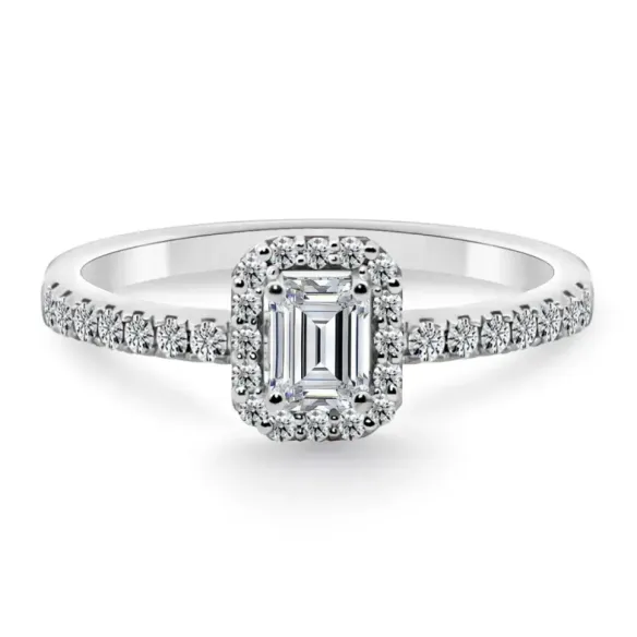 Anillo Diamante 0.40 talla esmeralda Alice - Talla Esmeralda