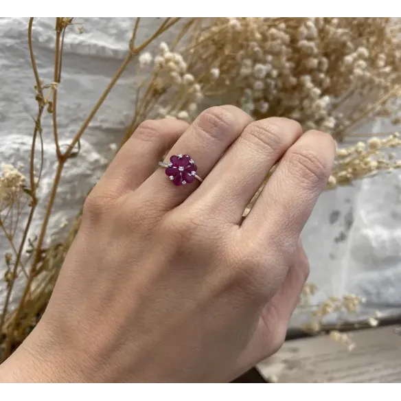 Anillo Flor Mini Details - Bagues rubis