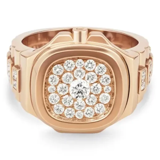 Anillo Or D Reloj Pave Forma TV - Brillant