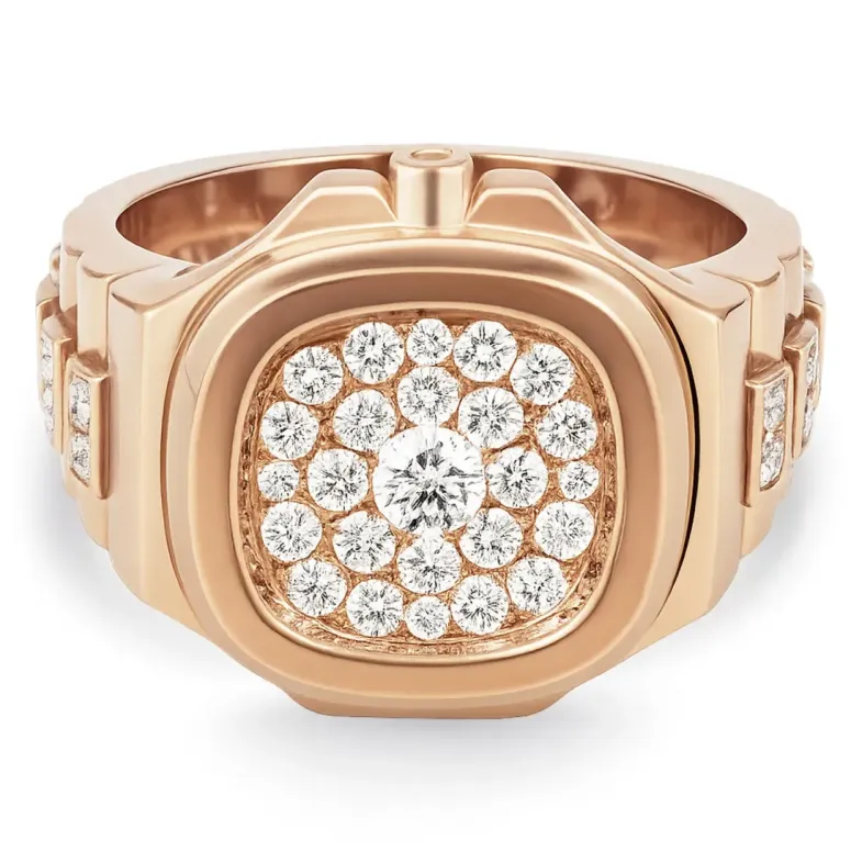Anillo Or D Reloj Pave Forma TV - Génial