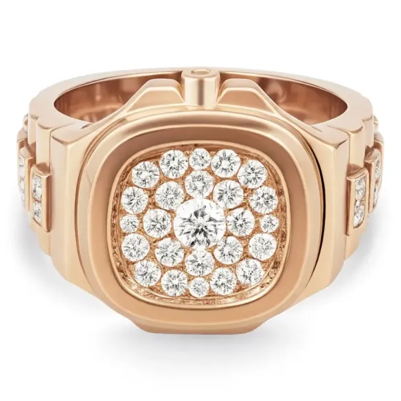 Anillo Or D Reloj Pave Forma TV - Génial