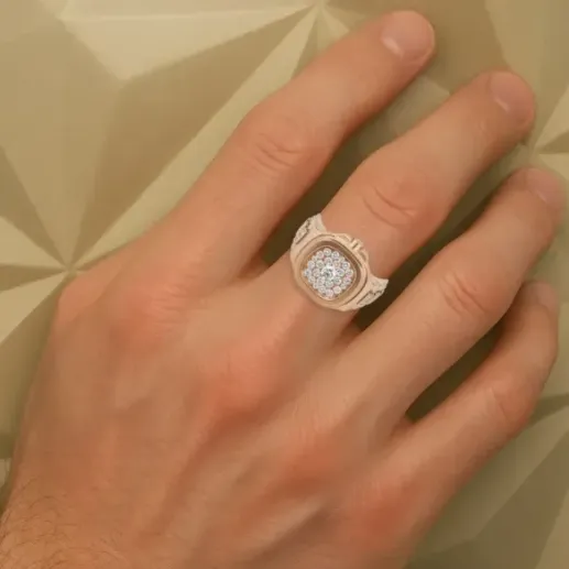 Anillo Or D Reloj Pave Forma TV - Talla Brillante 2